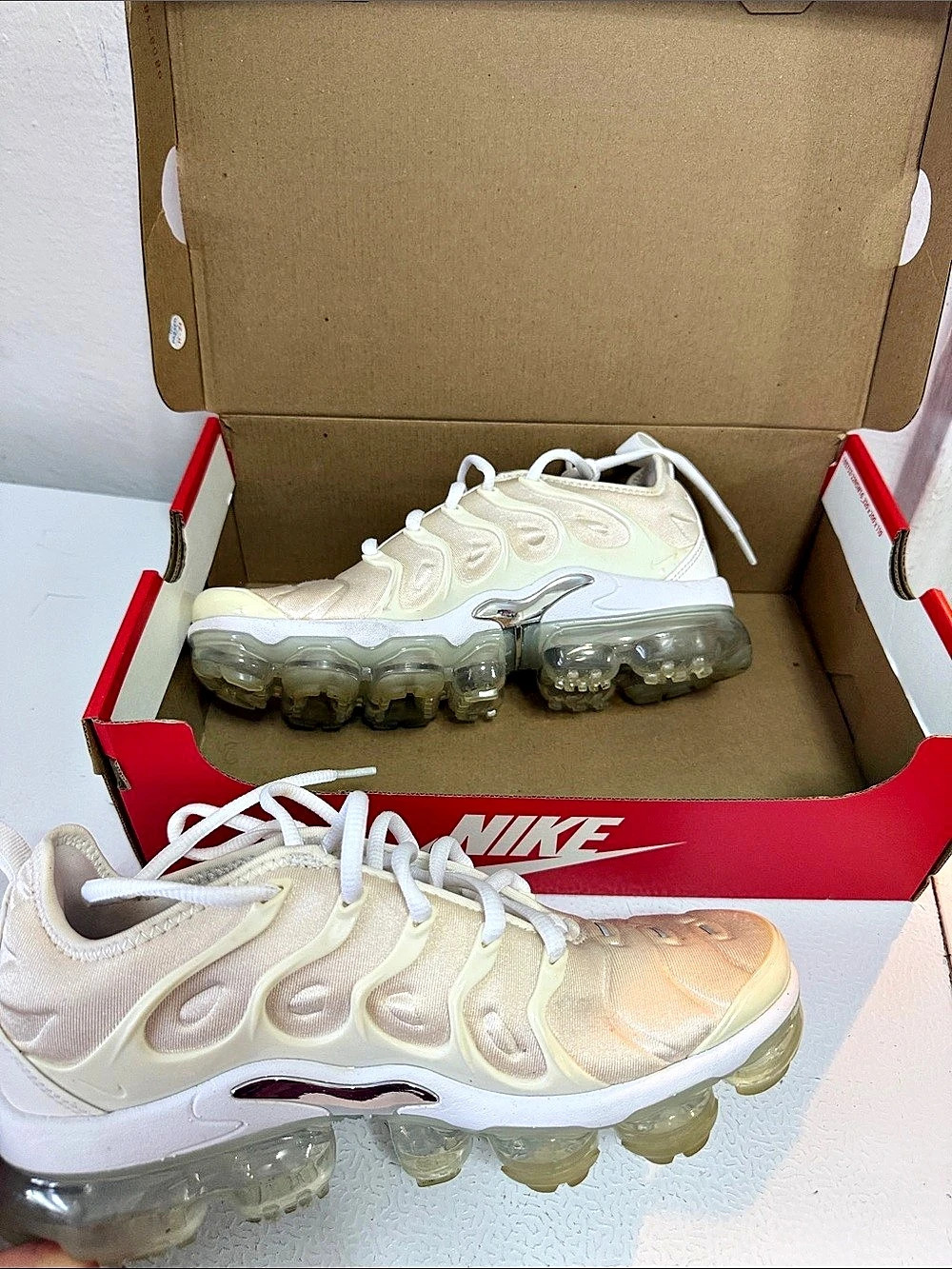 Nike Air VaporMax Plus Cream & White Sneakers